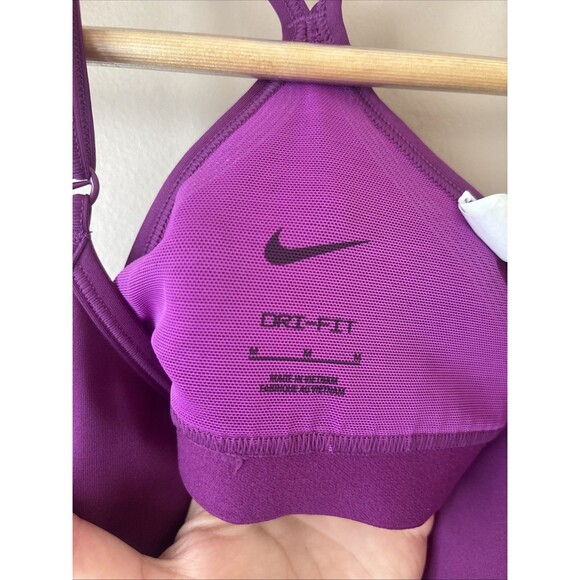 Nike Women’s Indy Sports Bra Purple V-Neck Low Support Size Medium - Picture 7 of 8